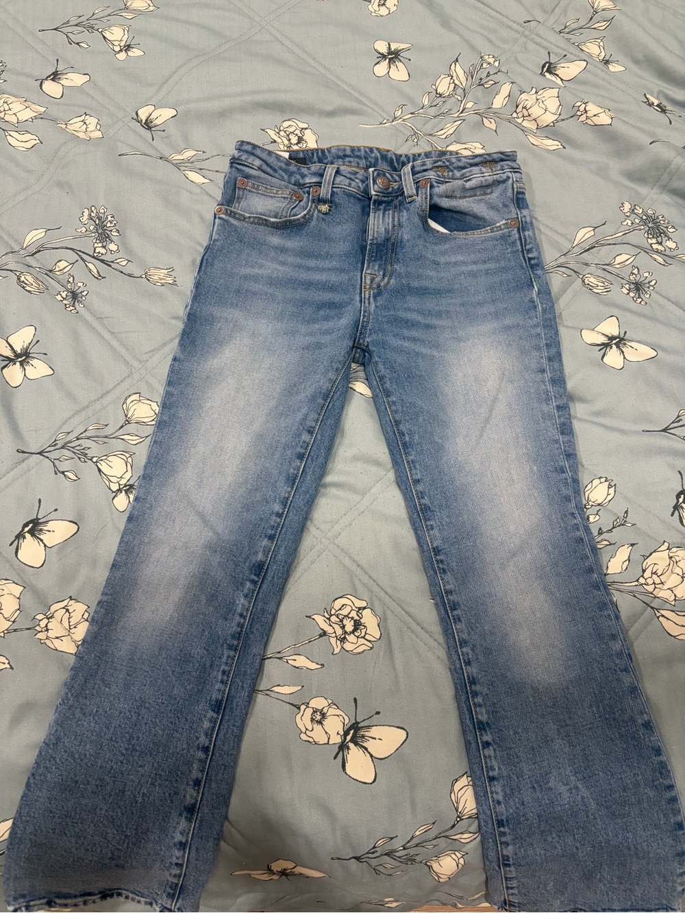 R13 Women's Light Blue Straight Leg Jeans